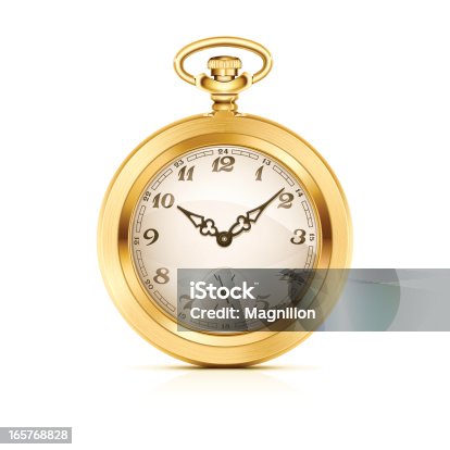 istock Gold pocket watch 165768828
