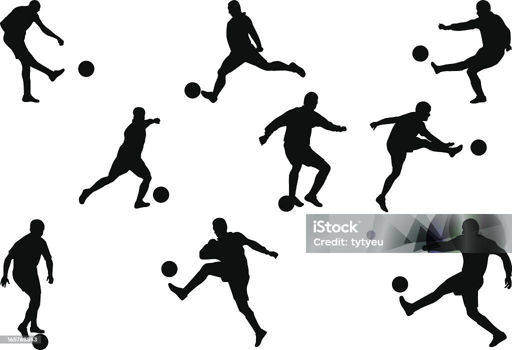 Soccer players Vector shapes of soccer players. Zip file contains: .ai, .svg., .jpg. Soccer stock vector