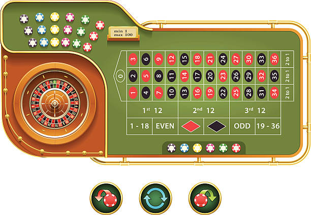 европейский рулетка интерфейс - roulette table stock illustrations