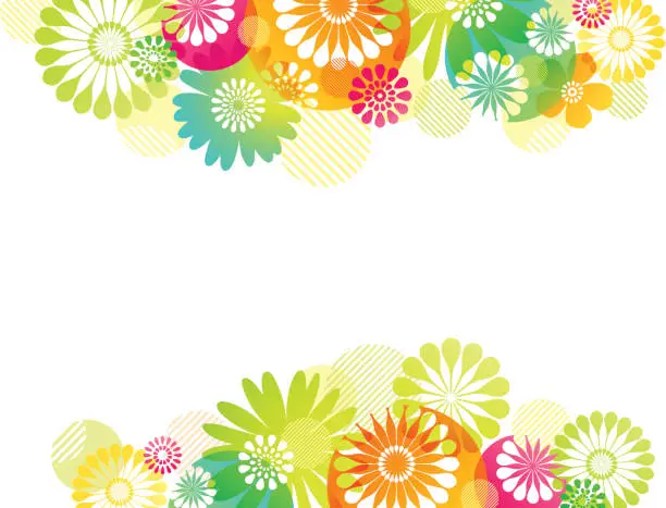 Vector illustration of Graphic Flowers Background