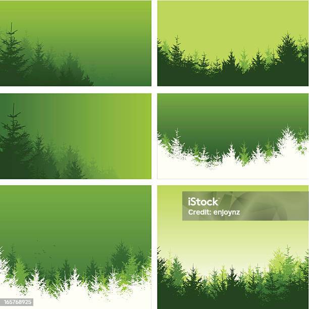 Verde Foresta Sfondi - Immagini vettoriali stock e altre immagini di Albero - Albero, Ambientazione esterna, Bosco
