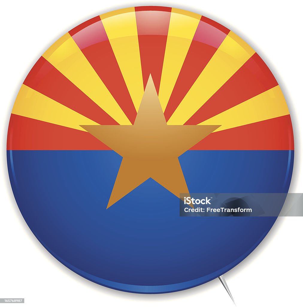Pulsante di Bandiera dell'Arizona - arte vettoriale royalty-free di Arizona