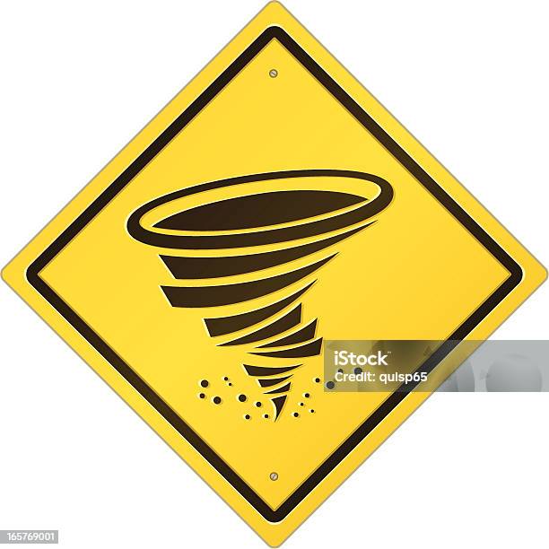 Tornado Sinal De Aviso - Arte vetorial de stock e mais imagens de Sinal de Perigo - Sinal - Sinal de Perigo - Sinal, Tornado, Amarelo