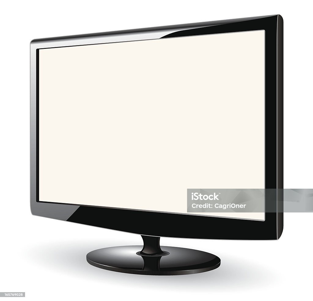 Elegante vuoto schermo del Computer con una vista dinamica - arte vettoriale royalty-free di Colore nero