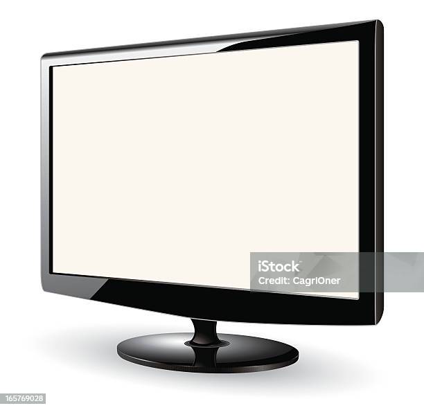 Elegante Vuoto Schermo Del Computer Con Una Vista Dinamica - Immagini vettoriali stock e altre immagini di Colore nero