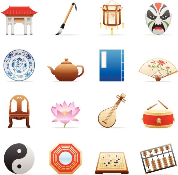 Vector illustration of Color Icons - Chinese Culture