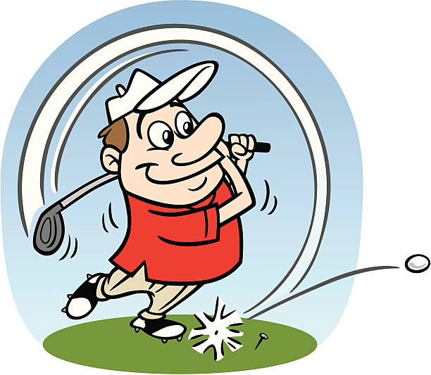 Cartoon Golfer Taking A Swing Stock Illustration - Download Image Now - Golf,  Cartoon, Men - iStock