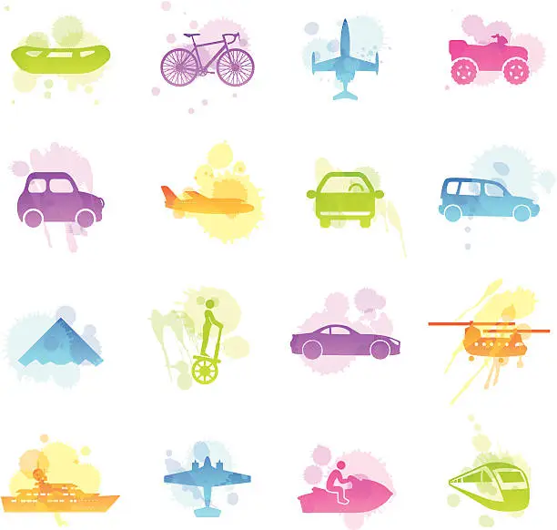 Vector illustration of Stains Icons - Transportation