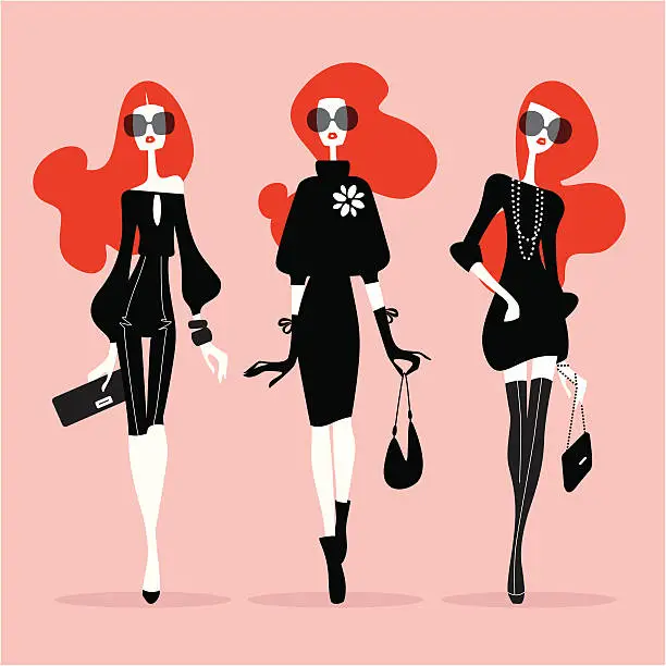 Vector illustration of Supermodels (Catwalk)