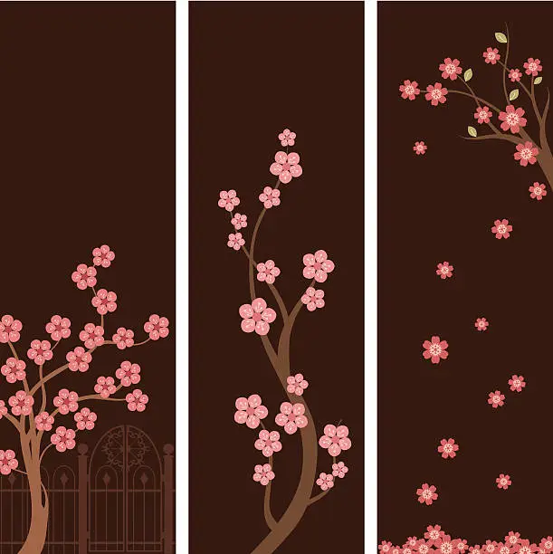 Vector illustration of Blossom Banners