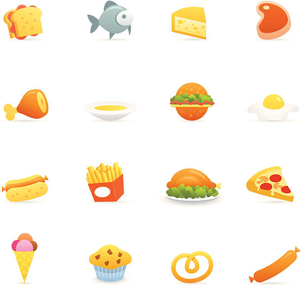 ilustraciones, imágenes clip art, dibujos animados e iconos de stock de color de los iconos de - sandwich ham white background lunch
