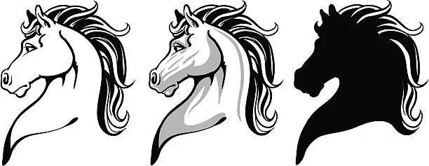 Vector illustration of Horse head