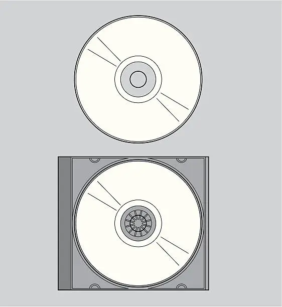 Vector illustration of CD in a case (jewel box)