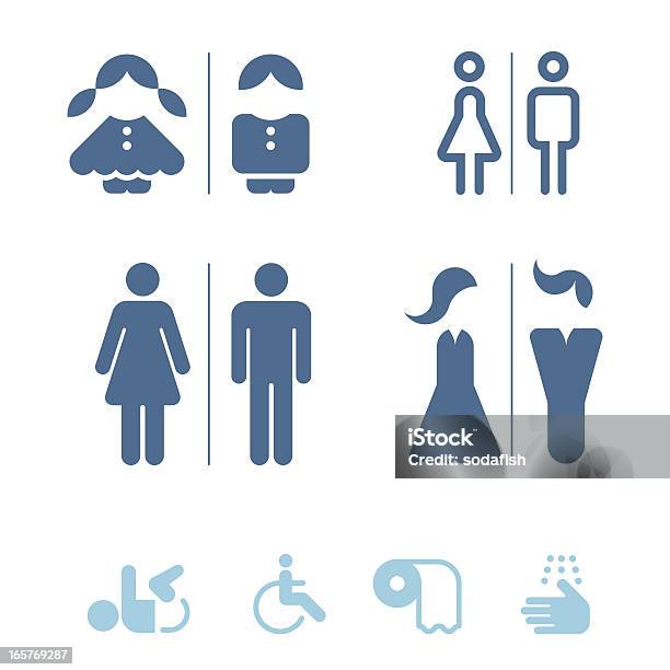 Public Restroom Icons Stock Illustration - Download Image Now - Icon Symbol, Restroom Sign, Toilet