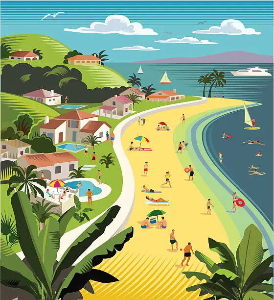 Vector illustration of Tropical Beach Holiday