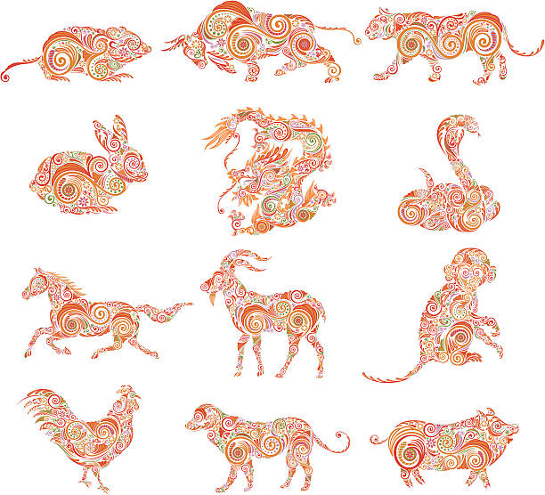 chinese zodiac twelve chinese zodiac animals.eps8,ai8,jpg format are available.eps8,ai8,jpg format are available. year of the snake stock illustrations