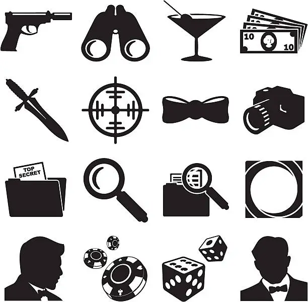 Vector illustration of Secret Agent Icons