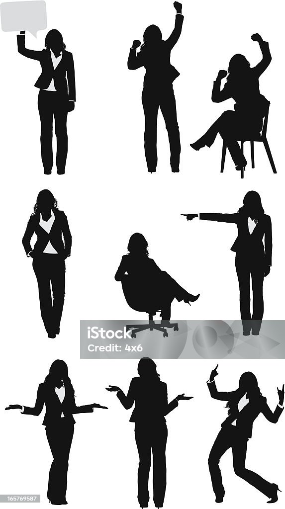 Businesswomen ベクターを別の位置 - 女性のロイヤリティフリーベクトルアート