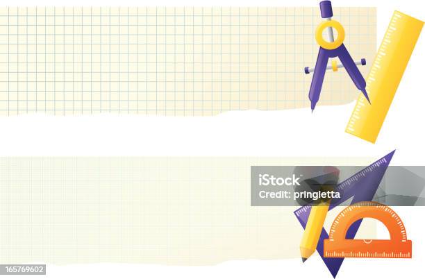 Технический Чертеж — стоковая векторная графика и другие изображения на тему Линейка - Линейка, Угольник, Миллиметровка