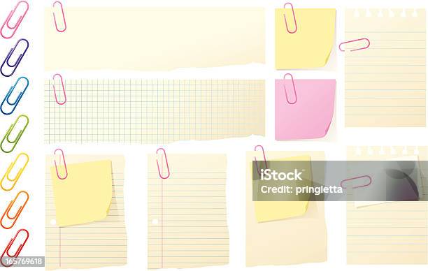 Paperclipped — стоковая векторная графика и другие изображения на тему Линованная бумага - Линованная бумага, Разорванный, Бумага