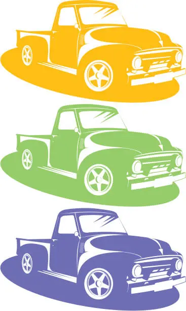 Vector illustration of Old american pick up