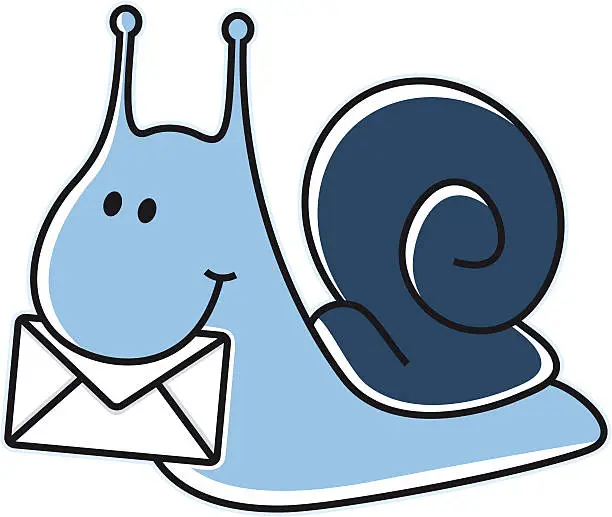 Vector illustration of Cartoon Snail Mail