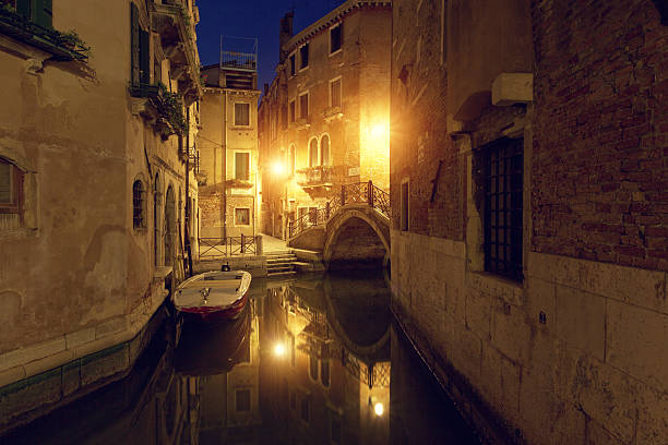 istock Canal in Venice at night 165770879