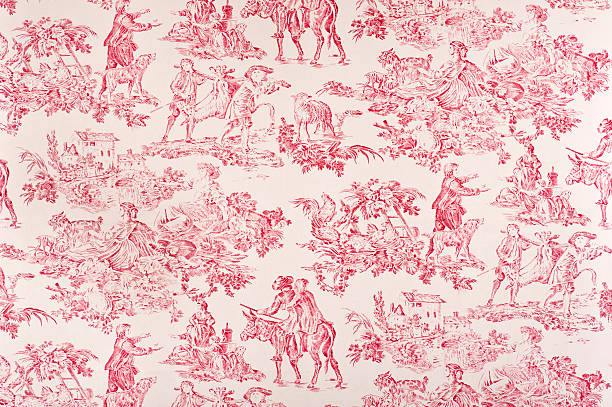 tecido antigo toile de jouy comédie - rabbit hunting imagens e fotografias de stock