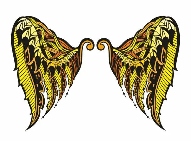 Vector illustration of A pair of bird wings