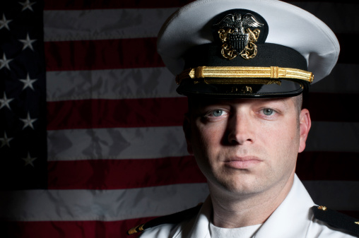 Caucasian Navel Officer In Uniform