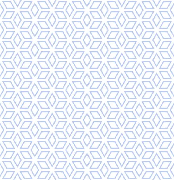 Vector illustration of Abstract Seamless Geometric Diamonds Pattern. Light Blue and White Texture.