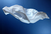 istock Flying white silk 165783031