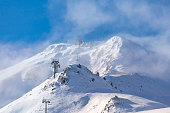 Snow-capped mountain at Grandvalira ski resort in Pas de la Casa