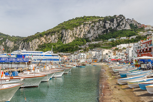 Lots of boats in the port of Capri, Italy