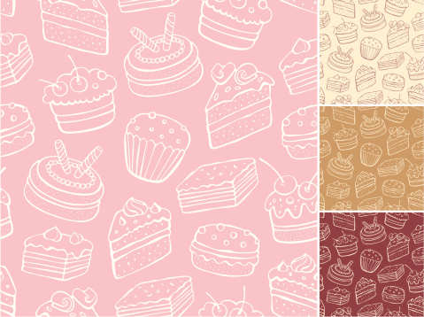 Desert pattern with backgrounds in cream, tan, red and pink