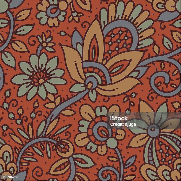 Ilustración de Vector Seamless Pattern y más Vectores Libres de Derechos de Grabado en madera - Grabado en madera, Amapola - Planta, Diseño floral