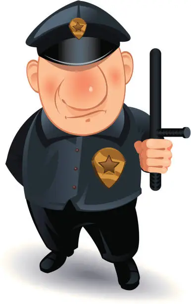 Vector illustration of Tough Cop