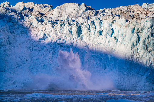 Famed glacier Perito Moreno in Patagonia. Wide shot.
