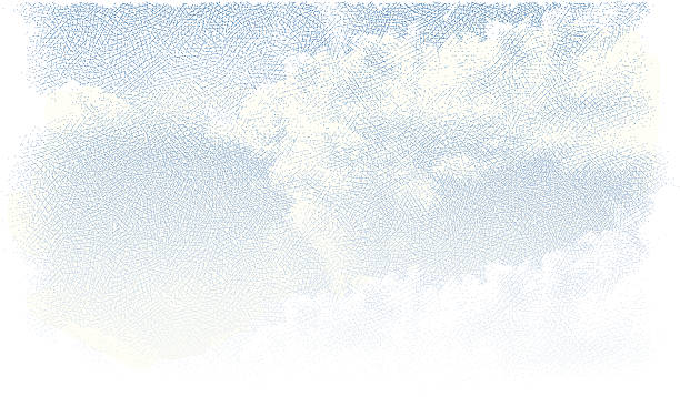 푸른 하늘, 구름 풍경 - cross hatching stock illustrations