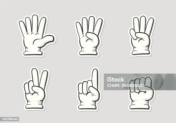 Doigt Compte À Rebours Vecteurs libres de droits et plus d'images vectorielles de Chiffre 3 - Chiffre 3, Chiffre 5, Paire de gants