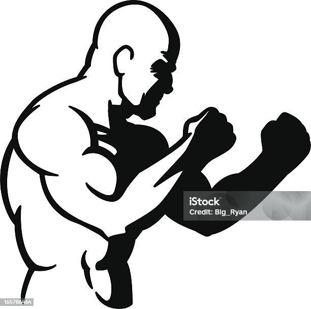 Истребитель — стоковая векторная графика и другие изображения на тему Бокс - спорт - Бокс - спорт, Смешанные боевые искусства, Спортивное единоборство