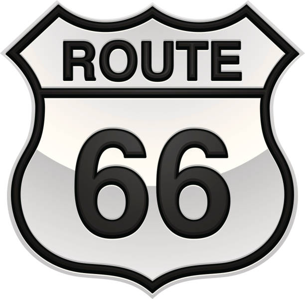 маршрут 66 знак - route 66 sign road thoroughfare stock illustrations