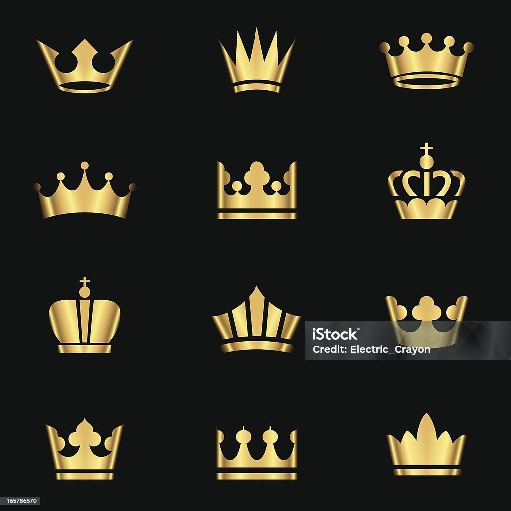ゴールドの王冠セット - 王冠のロイヤリティフリーベクトルアート