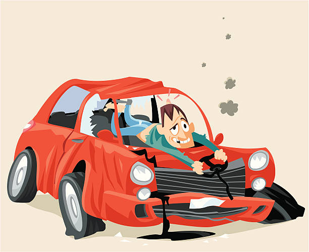 Car Crash Graphic Art Free Licensed car accident car crash accident cartoon stock illustrations