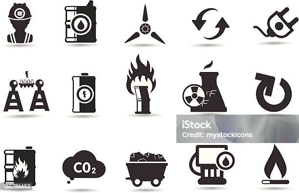 Símbolos E Ícones De Energia - Arte vetorial de stock e mais imagens de Carvão - Carvão, Contaminação radioativa, Abastecer