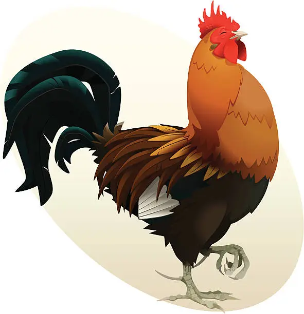 Vector illustration of Proud Rooster