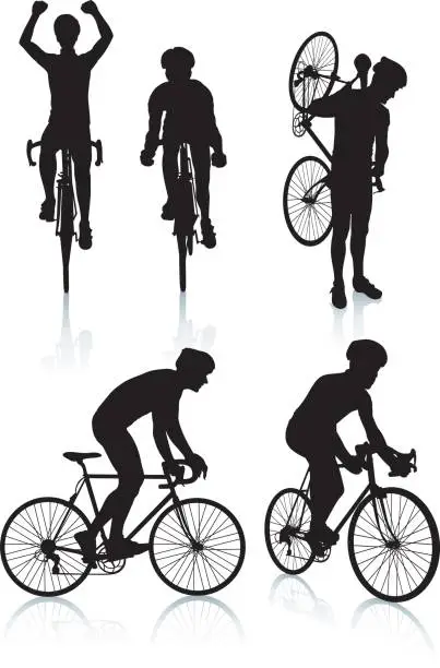 Vector illustration of Cycling Silhouettes 2