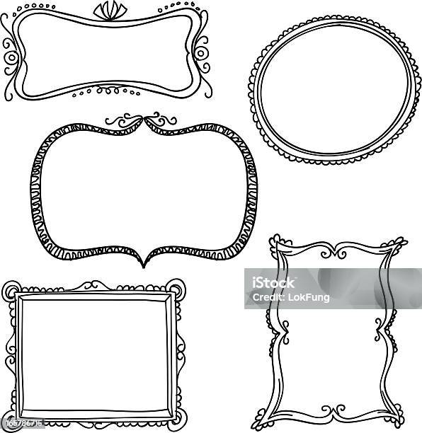 Ornate Frame В Эскиз Стиль — стоковая векторная графика и другие изображения на тему Рама картины - Рама картины, Бессмысленный рисунок, Круг