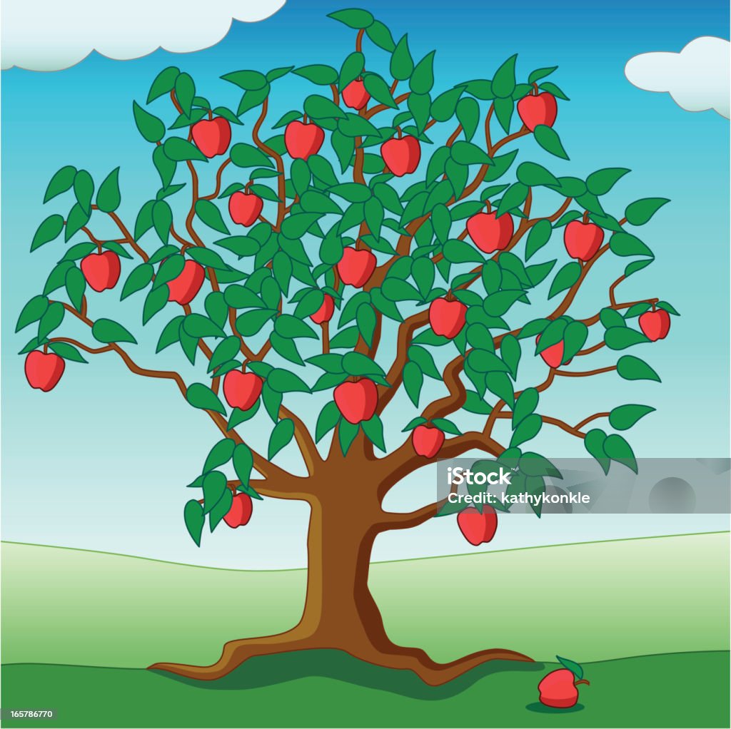 Apple Tree Visual Apple Tree Stock Illustration - Download Image Now - Agriculture, Apple ...