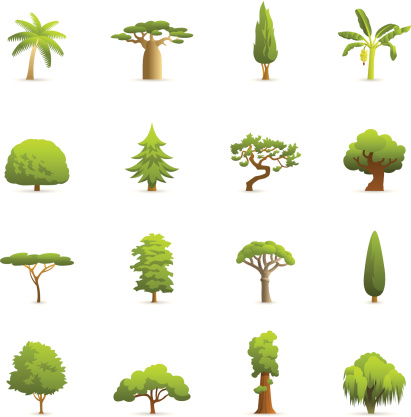 Illustration of Green Tress color icons.